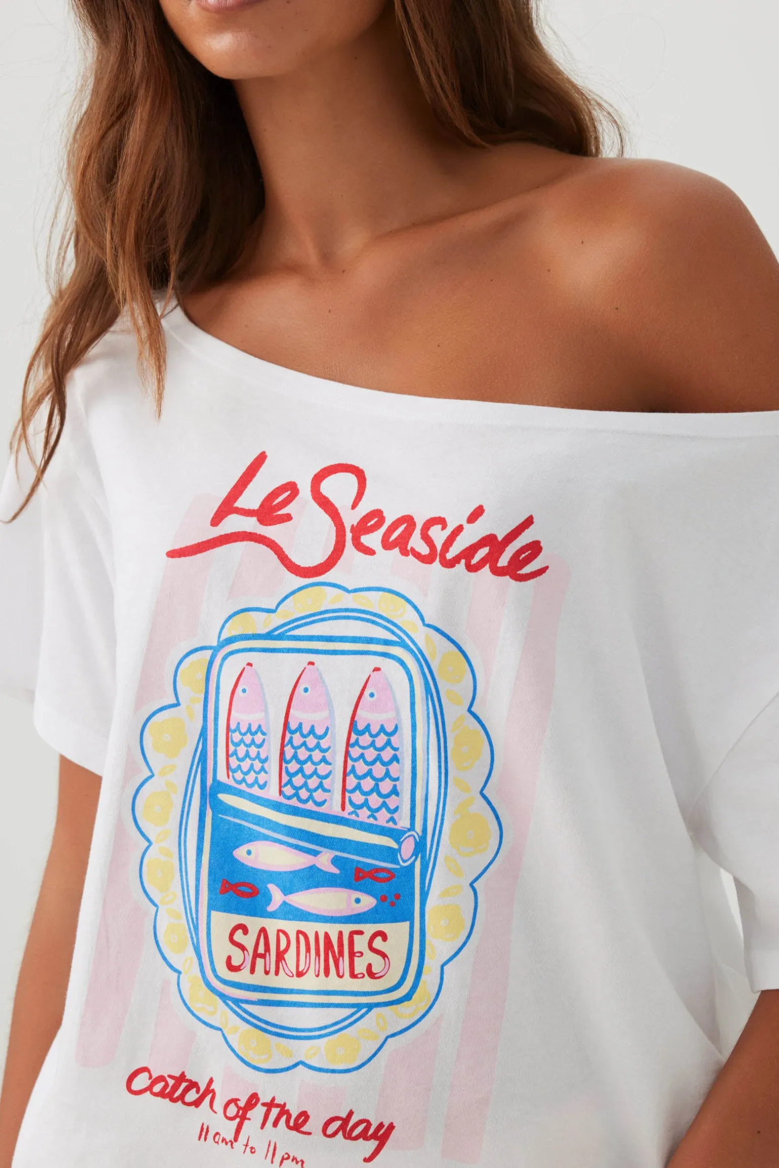 Oversized Off Shoulder PJ T-Shirt