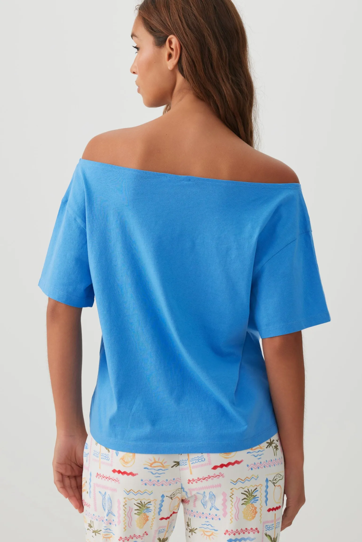 Oversized Off Shoulder PJ T-Shirt