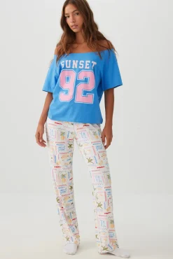Oversized Off Shoulder PJ T-Shirt