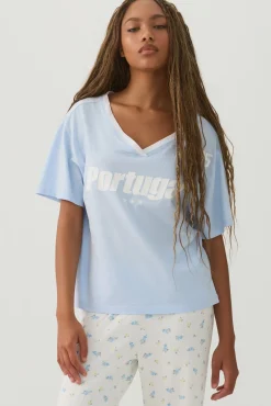 Oversized V-Neck PJ T-Shirt