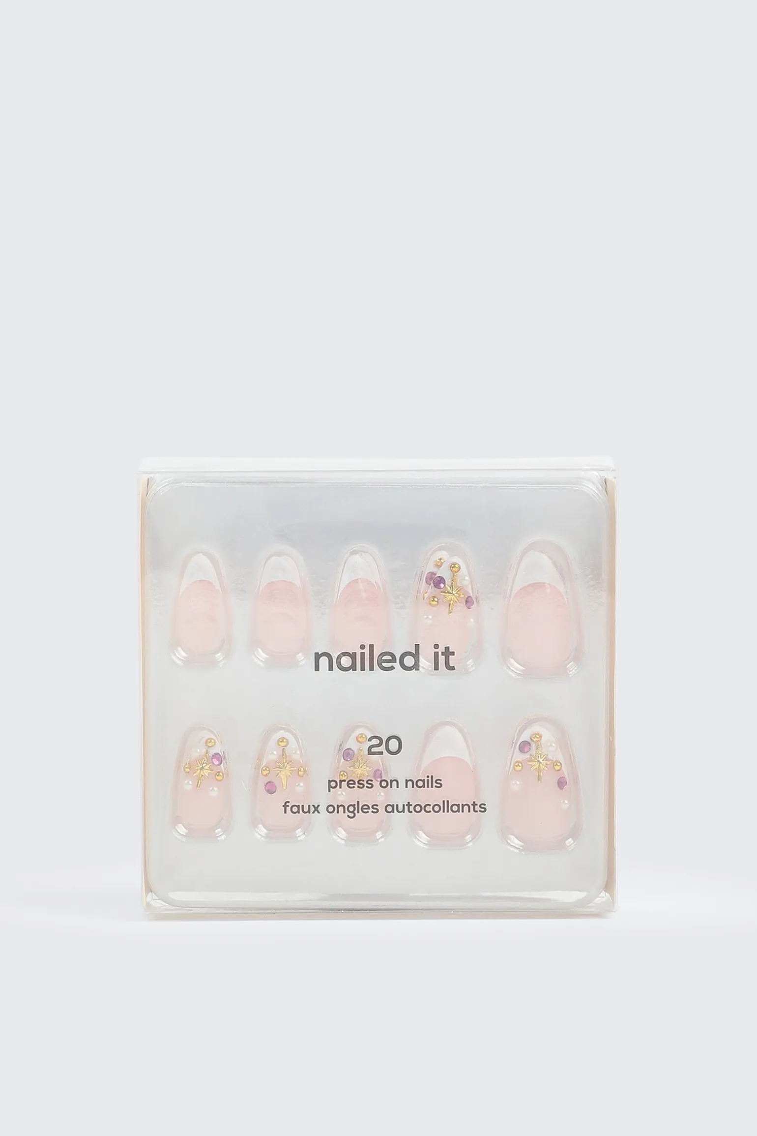 20-Pack Almond Press On Fake Nails
