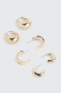 3-Pack Assorted Hoop Earrings