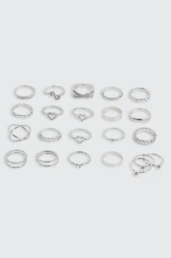 20-Pack Assorted Silver Rings