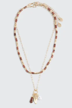 2-Pack Beaded Charm Necklace Set