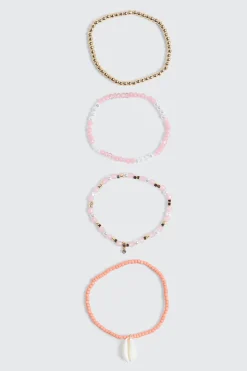 4-Pack Beaded Stretch Bracelets