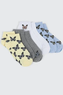 4-Pack Butterfly Ankle Socks