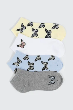 4-Pack Butterfly Ankle Socks