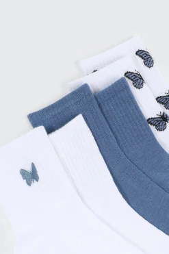3-Pack Butterfly Demi Crew Socks