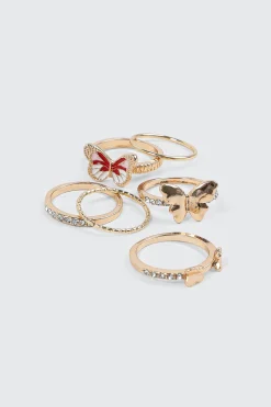 6-Pack Butterfly Rings