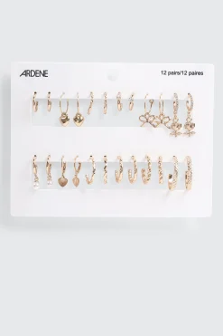 12-Pack Charm Hoop Earrings