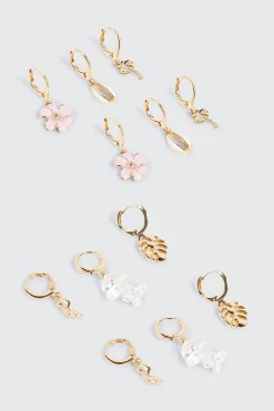 3-Pack Charm Hoop Earrings