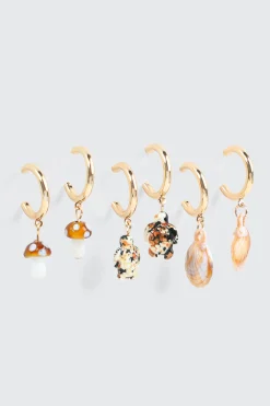 3-Pack Charm Hoops