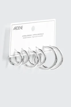 3-Pack Chunky Hoop Earrings