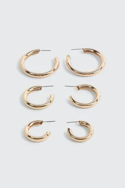 3-Pack Chunky Hoop Earrings