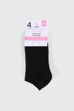 4-Pack Cotton Blend Ankle Socks