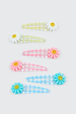 6-Pack Daisy Hair Snaps