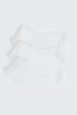 3-Pack Demi Crew Socks with Frills