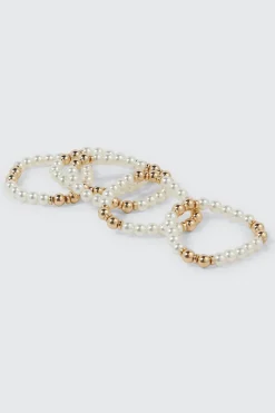 3-Pack Faux Pearl Bracelets