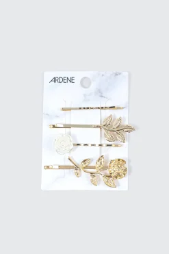 4-Pack Floral Metal Hair Pins