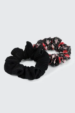 2-Pack Floral & Solid Scrunchies