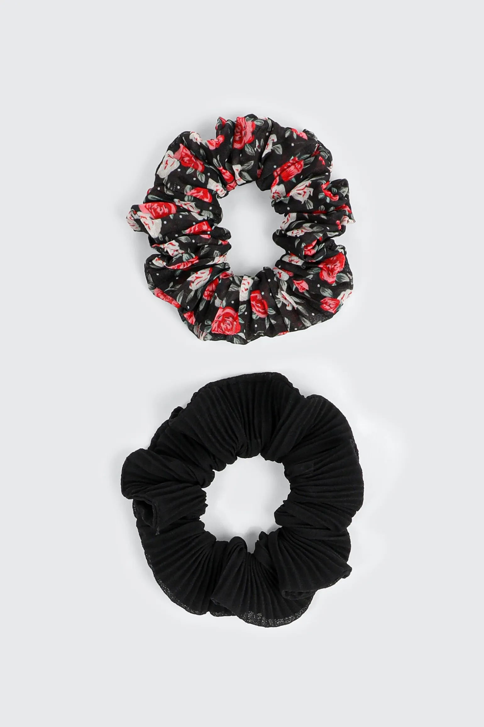 2-Pack Floral & Solid Scrunchies