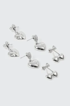 3-Pack Heart & Cherry Earrings