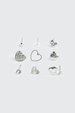 9-Pack Heart Earrings