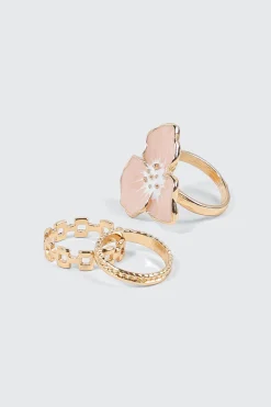 3-Pack Hibiscus Rings