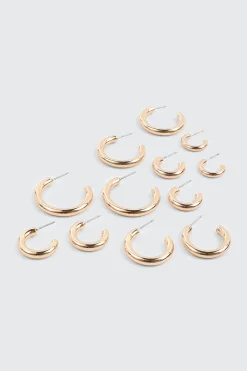 6 Pack Hoop Earrings