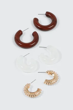 3-Pack Hoop Earrings