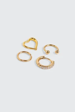 4-Pack 14K Gold Plated Cartilage Hoops