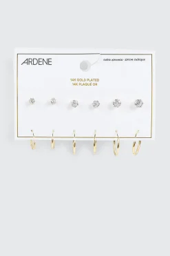 6-Pack 14K Gold Plated Earrings