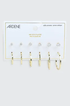 6-Pack 14K Gold Plated Earrings