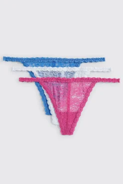 3-Pack Lace String Panties