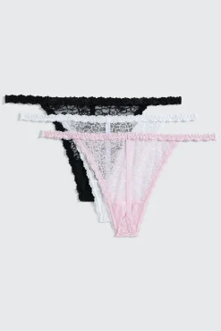 3-Pack Lace String Panties