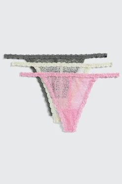3-Pack Lace String Panties