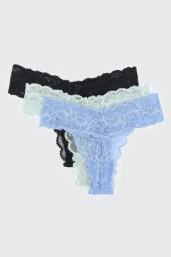 3-Pack Lace Thong Panties