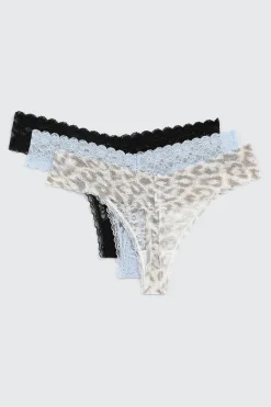 3-Pack Lace Thong Panties