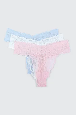 3-Pack Lace Thong Panties