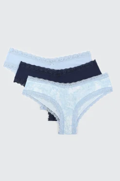 3-Pack Lace Trim Cheeky Panties