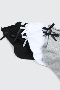 3-Pack Lettuce Edge Demi Crew Socks