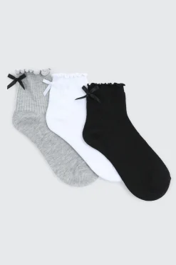 3-Pack Lettuce Edge Demi Crew Socks
