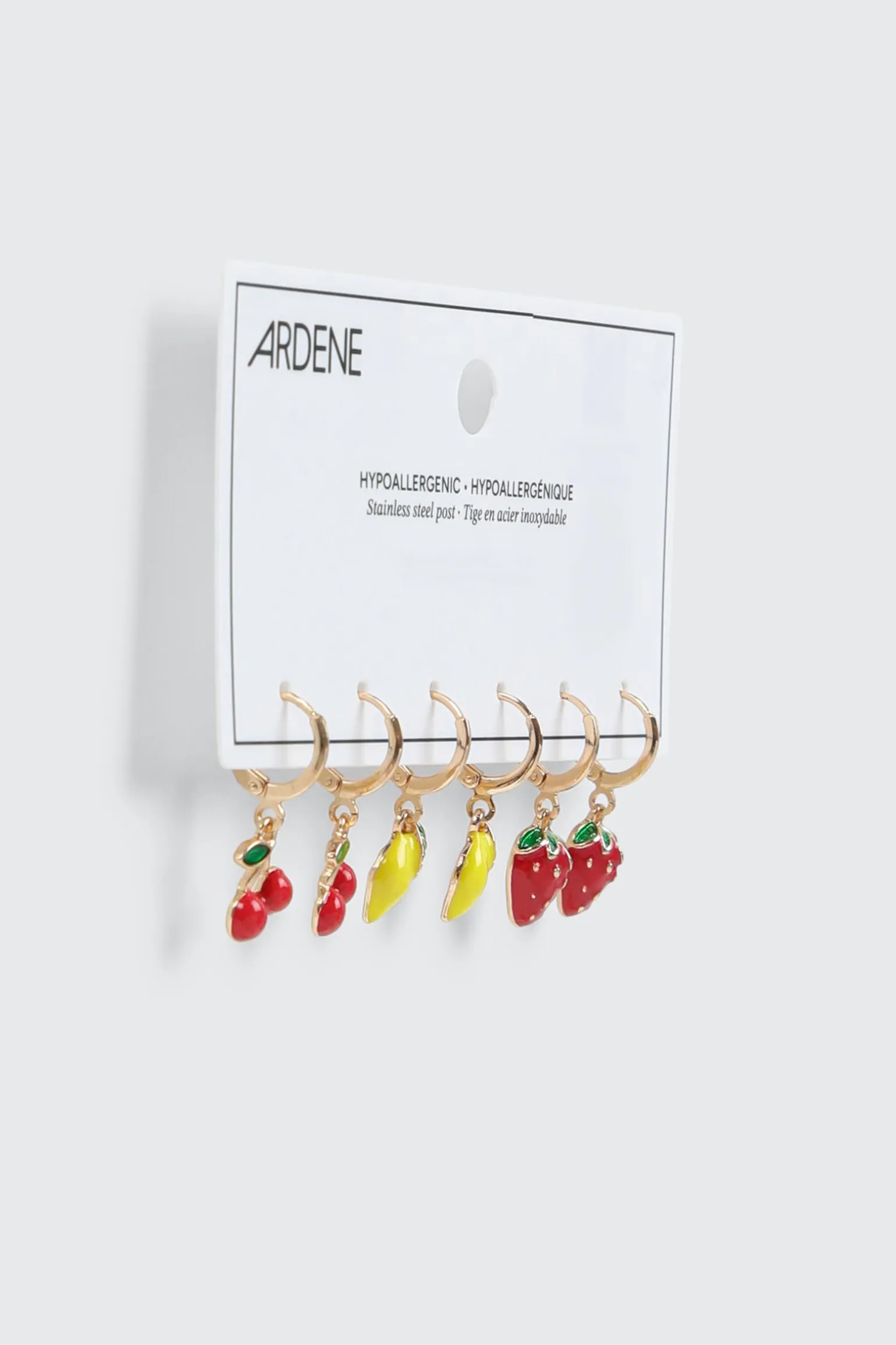 3-Pack Mini Hoop Fruit Earrings