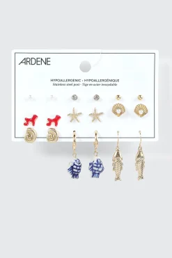 9-Pack Ocean Themed Earrings