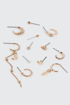 12-Pack of Gold Toned Mix Earrings