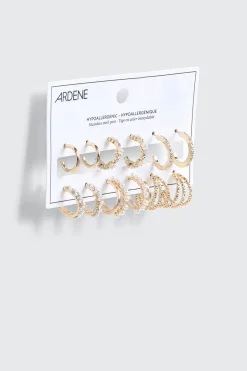 6-Pack Pearl Hoop Earrings