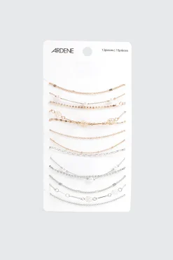 13-Pack Pearl & Rose Bracelets
