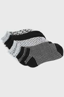 4-Pack Printed Ankle Socks