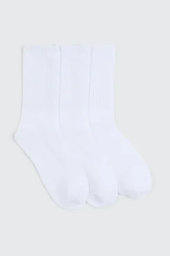 3-Pack Ribbed Crew Socks