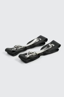 2-Pack Rib Bow Hair Clips